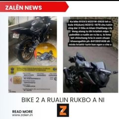 Aizawl a bike rukbo Karimganj ah hmuh a ni