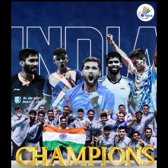 India Mipa Badminton Team ten champion lai Indonesia 3-0 a hnehin Thomas Cup-ah an champion